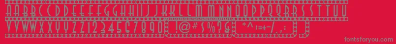 Showtime Font – Gray Fonts on Red Background