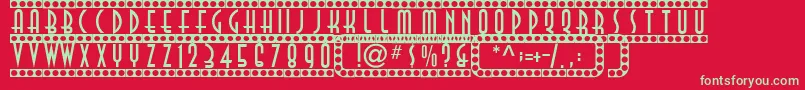 Showtime Font – Green Fonts on Red Background