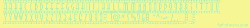 Showtime Font – Green Fonts on Yellow Background