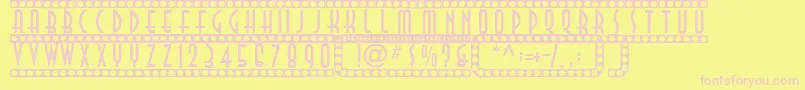 Showtime Font – Pink Fonts on Yellow Background