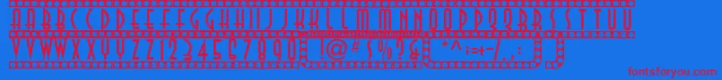 Showtime Font – Red Fonts on Blue Background