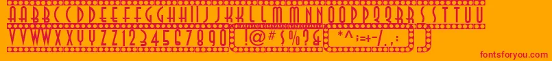 Showtime Font – Red Fonts on Orange Background