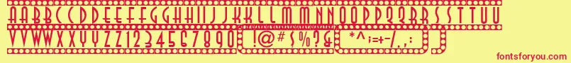 Showtime Font – Red Fonts on Yellow Background