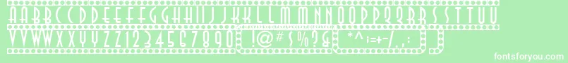 Showtime Font – White Fonts on Green Background