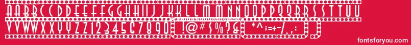 Showtime Font – White Fonts on Red Background