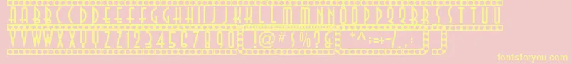 Showtime Font – Yellow Fonts on Pink Background