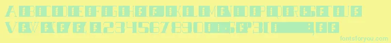 SHOWTUNES-Schriftart – Grüne Schriften auf gelbem Hintergrund