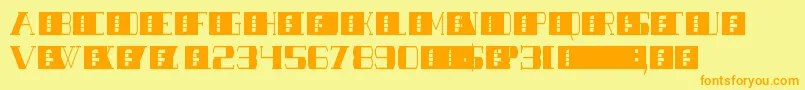 SHOWTUNES Font – Orange Fonts on Yellow Background