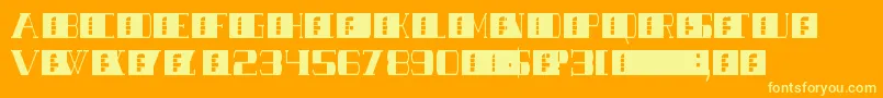 Fonte SHOWTUNES – fontes amarelas em um fundo laranja