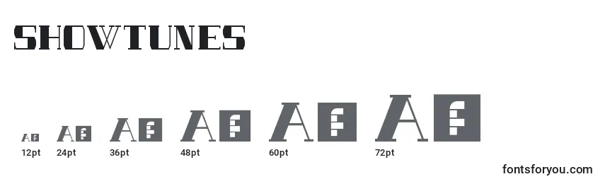 SHOWTUNES Font Sizes