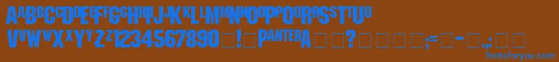 shredded Font – Blue Fonts on Brown Background