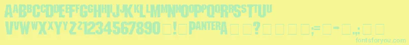 shredded Font – Green Fonts on Yellow Background