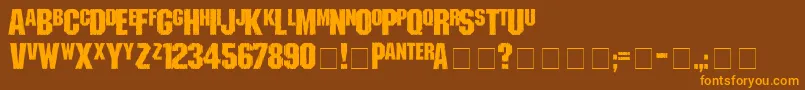 shredded Font – Orange Fonts on Brown Background