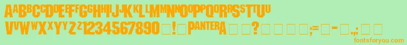 shredded Font – Orange Fonts on Green Background