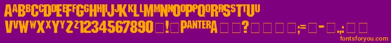 shredded Font – Orange Fonts on Purple Background