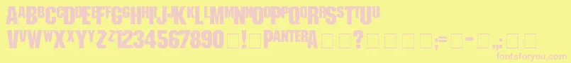 shredded Font – Pink Fonts on Yellow Background