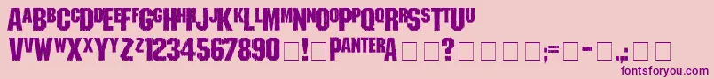 shredded Font – Purple Fonts on Pink Background