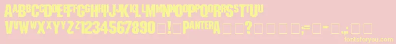 shredded Font – Yellow Fonts on Pink Background