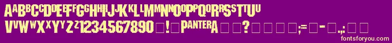 shredded Font – Yellow Fonts on Purple Background