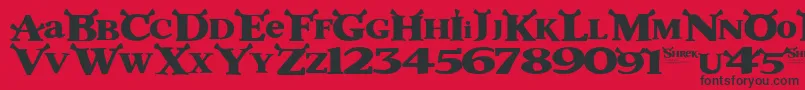 Shrek Font – Black Fonts on Red Background