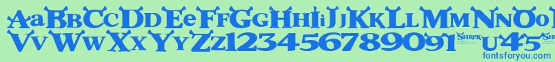 Shrek Font – Blue Fonts on Green Background