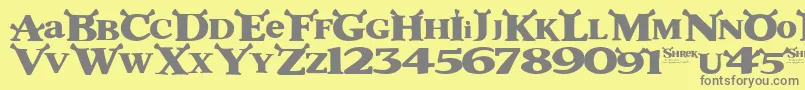 Shrek Font – Gray Fonts on Yellow Background