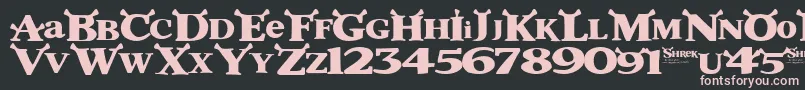 フォントShrek – 黒い背景にピンクのフォント