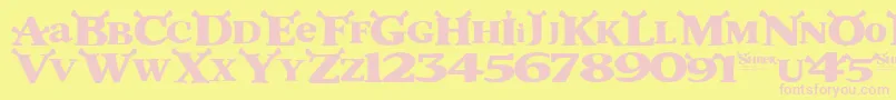 Shrek Font – Pink Fonts on Yellow Background