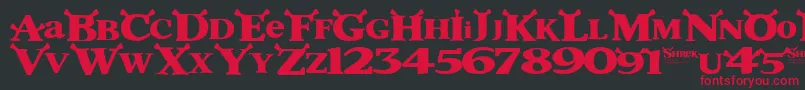 Shrek Font – Red Fonts on Black Background