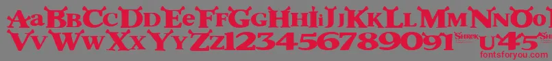Shrek Font – Red Fonts on Gray Background