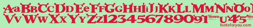 Shrek Font – Red Fonts on Green Background