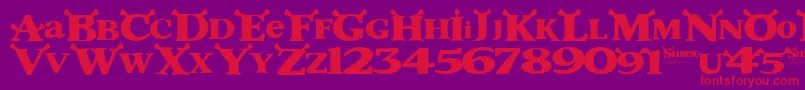 Shrek Font – Red Fonts on Purple Background