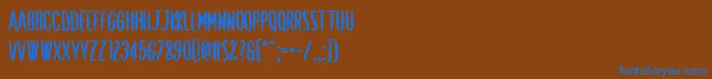 フォントShut Up and Love Me – 茶色の背景に青い文字