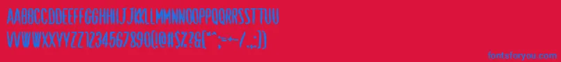 Shut Up and Love Me Font – Blue Fonts on Red Background