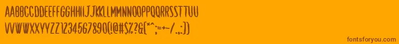 Shut Up and Love Me Font – Brown Fonts on Orange Background