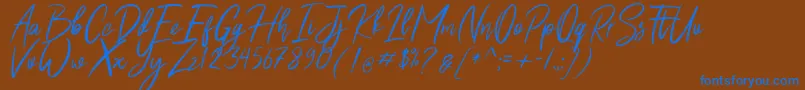 Shutten Reason Free Font – Blue Fonts on Brown Background
