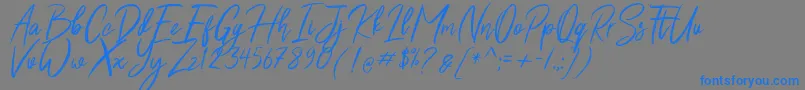 Shutten Reason Free Font – Blue Fonts on Gray Background