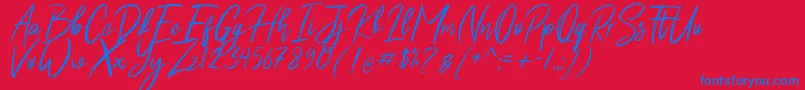 Shutten Reason Free Font – Blue Fonts on Red Background