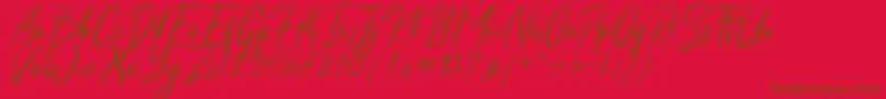 Shutten Reason Free Font – Brown Fonts on Red Background
