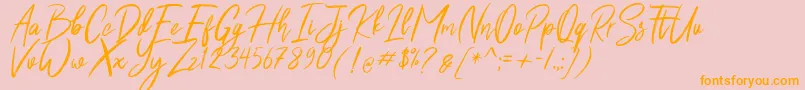 Shutten Reason Free Font – Orange Fonts on Pink Background
