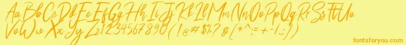 Shutten Reason Free Font – Orange Fonts on Yellow Background
