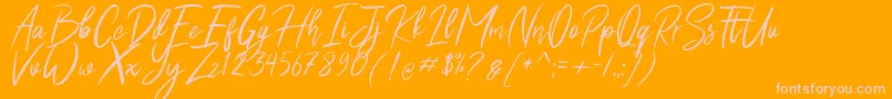 Shutten Reason Free Font – Pink Fonts on Orange Background
