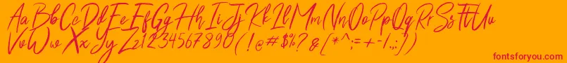 Shutten Reason Free Font – Red Fonts on Orange Background