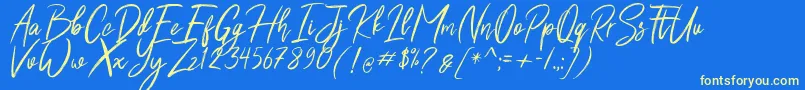 Shutten Reason Free Font – Yellow Fonts on Blue Background