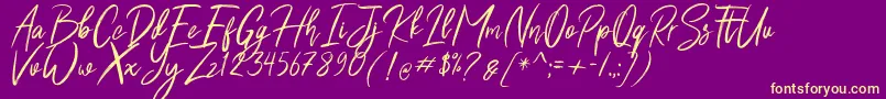 Shutten Reason Free Font – Yellow Fonts on Purple Background