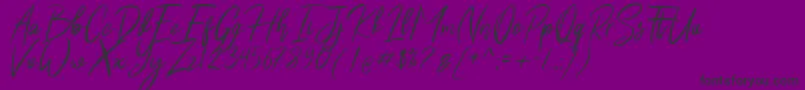 Czcionka Shutten Reason Free – czarne czcionki na fioletowym tle