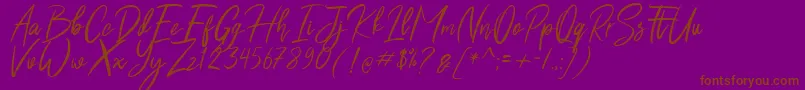 Shutten Reason Free-Schriftart – Braune Schriften auf violettem Hintergrund