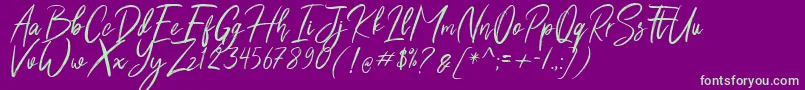 Shutten Reason Free Font – Green Fonts on Purple Background