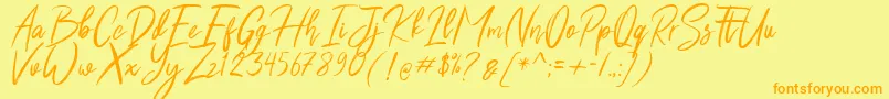 Шрифт Shutten Reason Free – оранжевые шрифты на жёлтом фоне