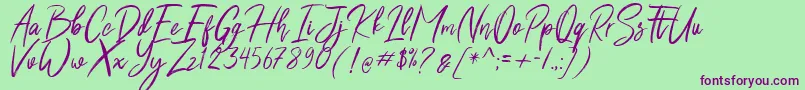Шрифт Shutten Reason Free – фиолетовые шрифты на зелёном фоне